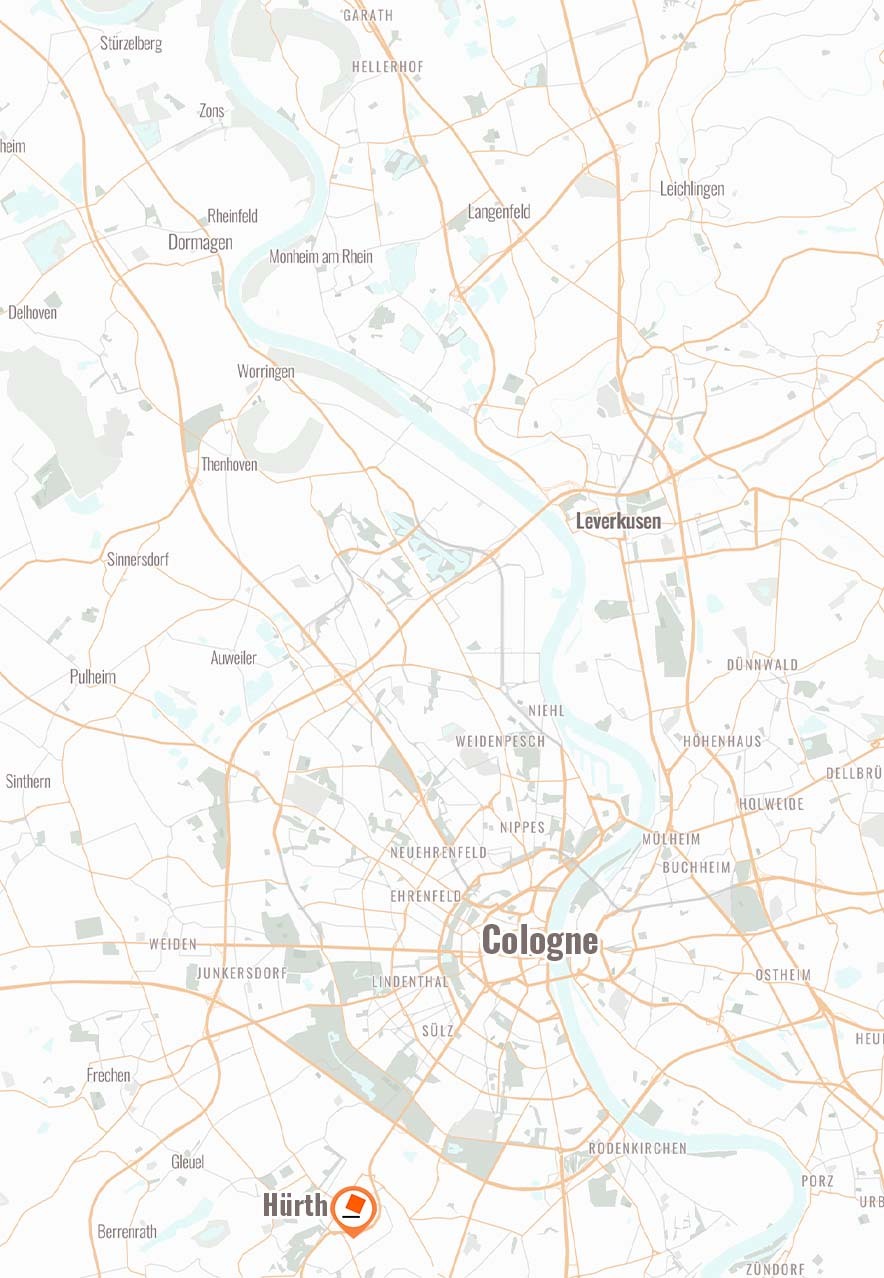 Lage des Standorts Media Cologne in Hürth bei Köln